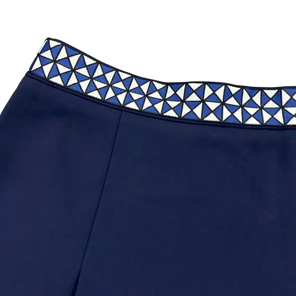 Tory Sport Tech Twill Tennis Skirt Navy Logo Tape Box Pleat Golf Mini Size 0 XS